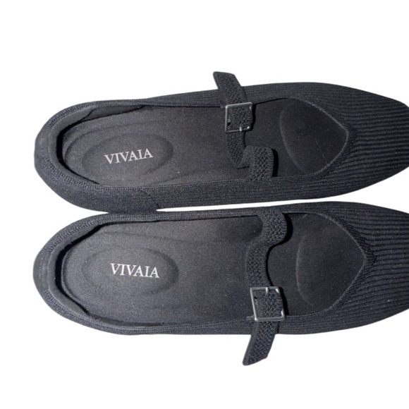 Vivaia Margot Black Square-Toe Mary Janes 42/10.5 Balletcore Career Officecore